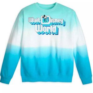 Kawaii walt Disney World Tie Dye teal colors Sweatshirt Size XL 100% Cotton